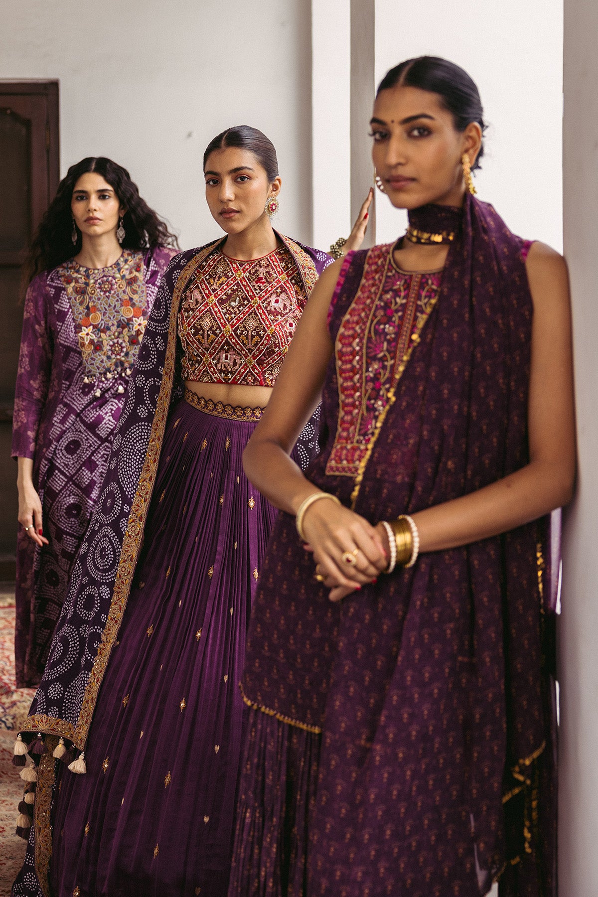 Maroon Patola Embroidered Lehenga