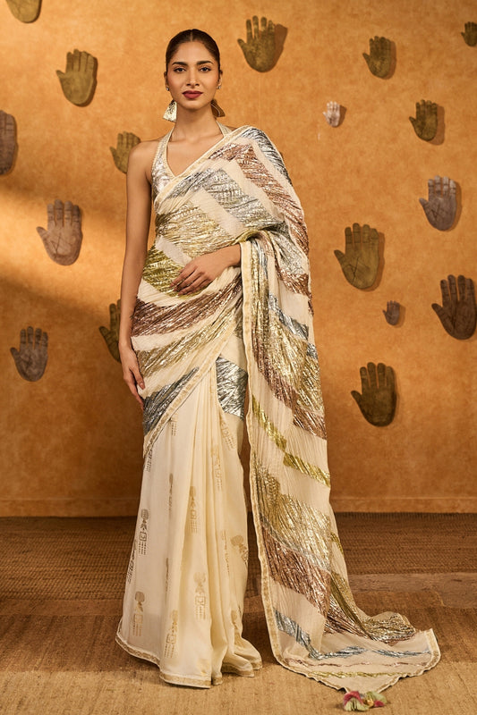 Rainbow Muse Gota Saree