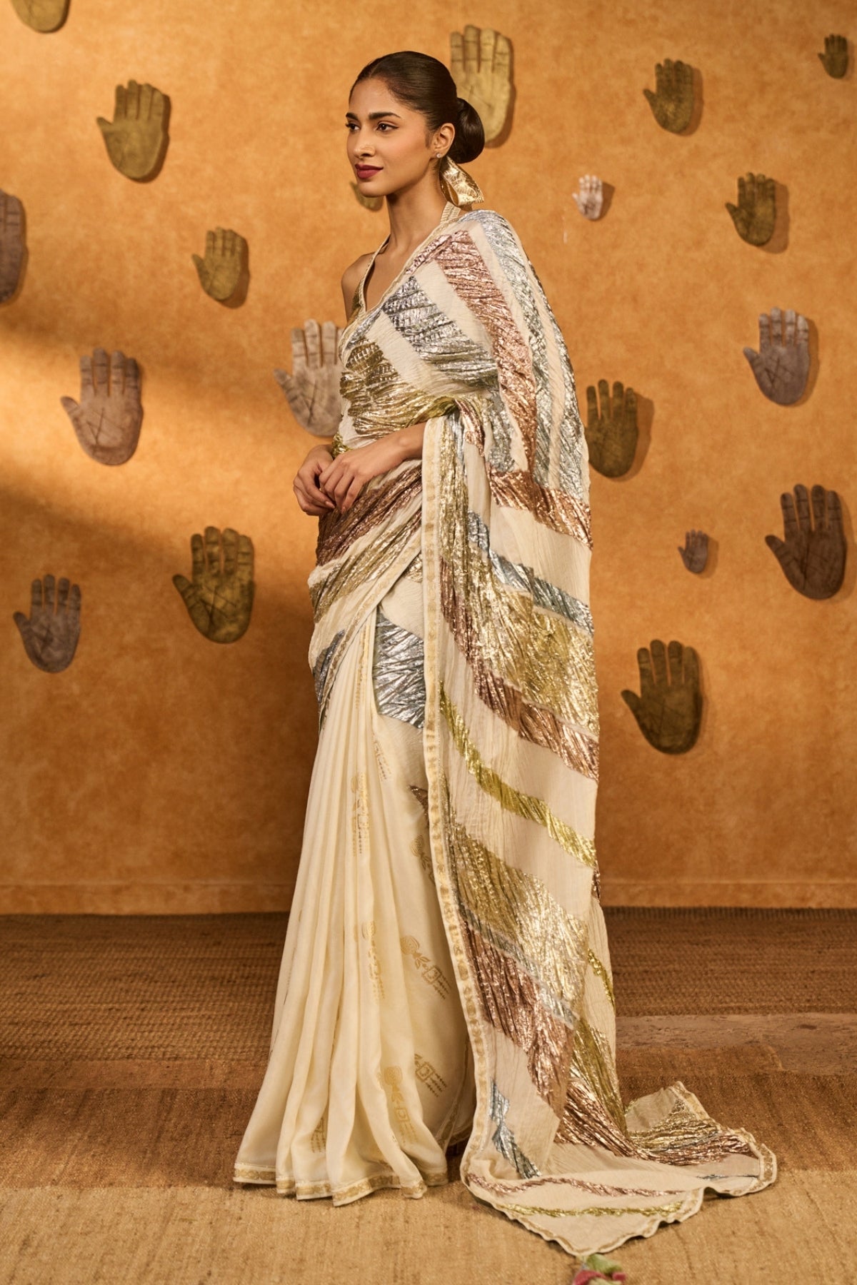 Rainbow Muse Gota Saree