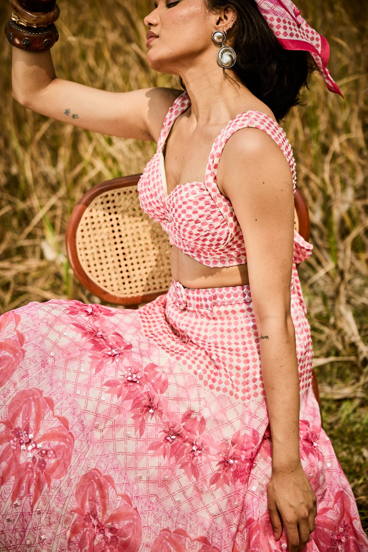 Peach Printed Lehanga
