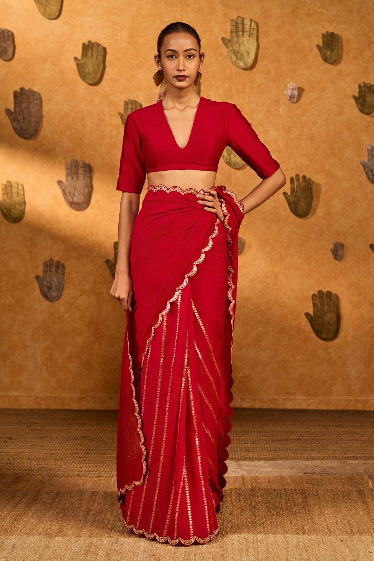 Red Bird Tales Saree