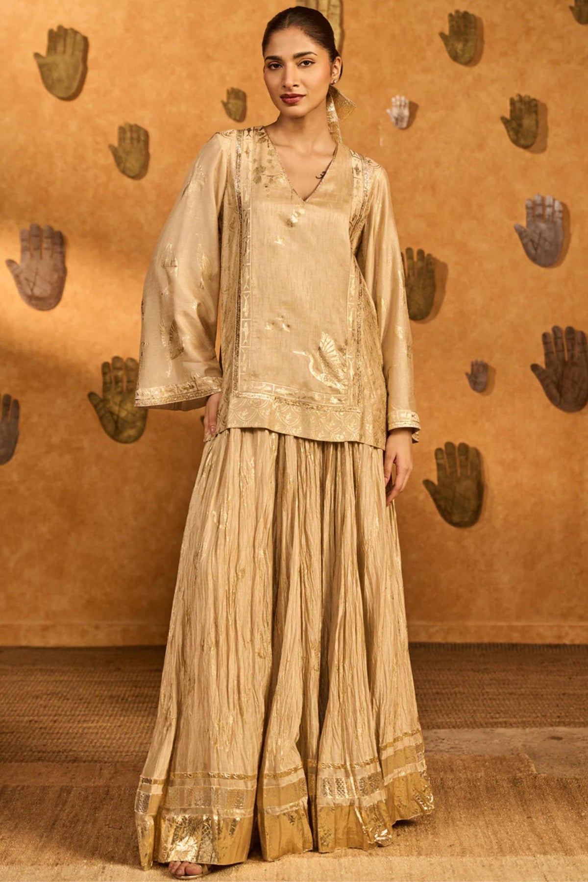 Oatmeal Crane Dawn Skirt Set