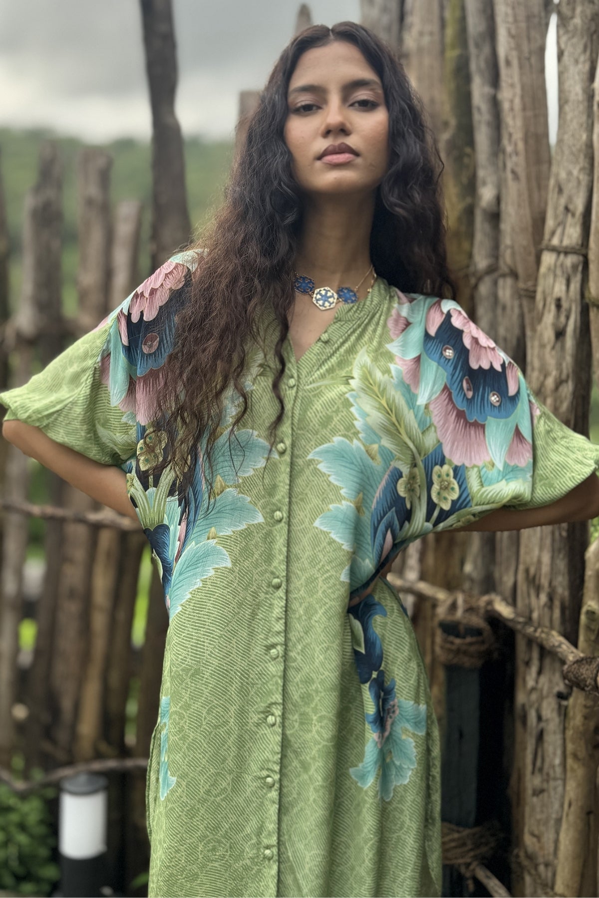 Sage Green Crepe Hand Embroidered Co-Ord Set