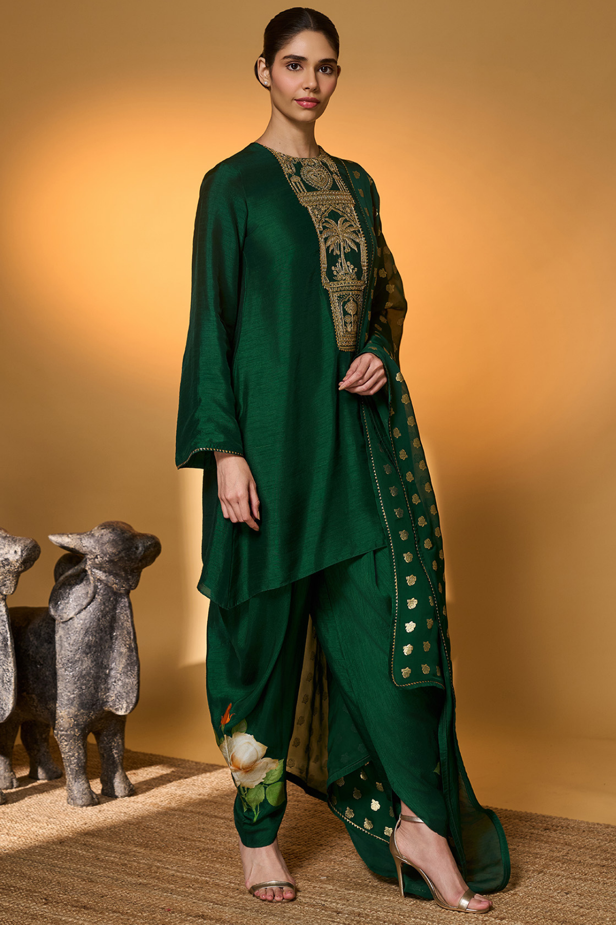 Bottle Green Kurta Set