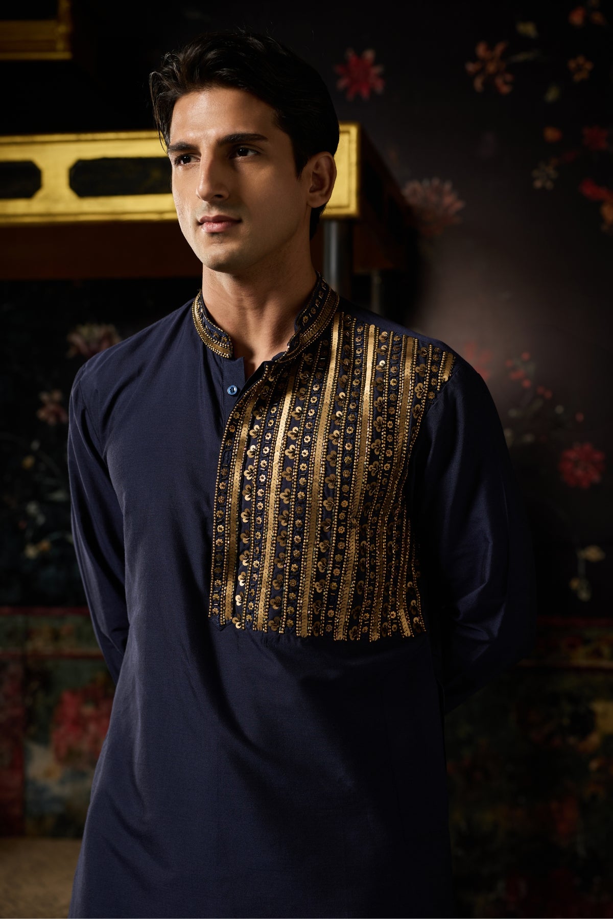 BLUE EMBRODIERED KURTA & PANTS