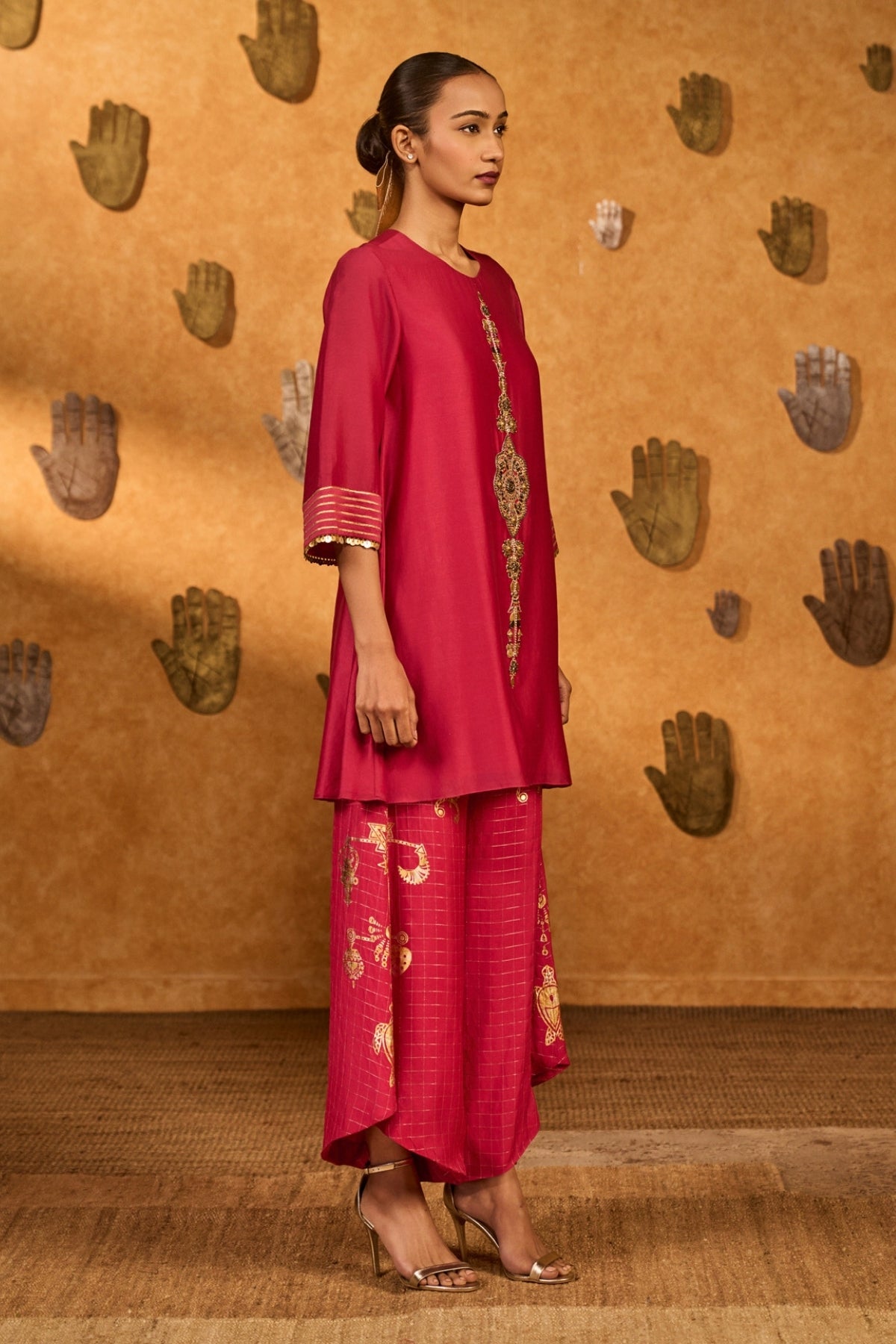 Raspberry Winddrop Kurta Set