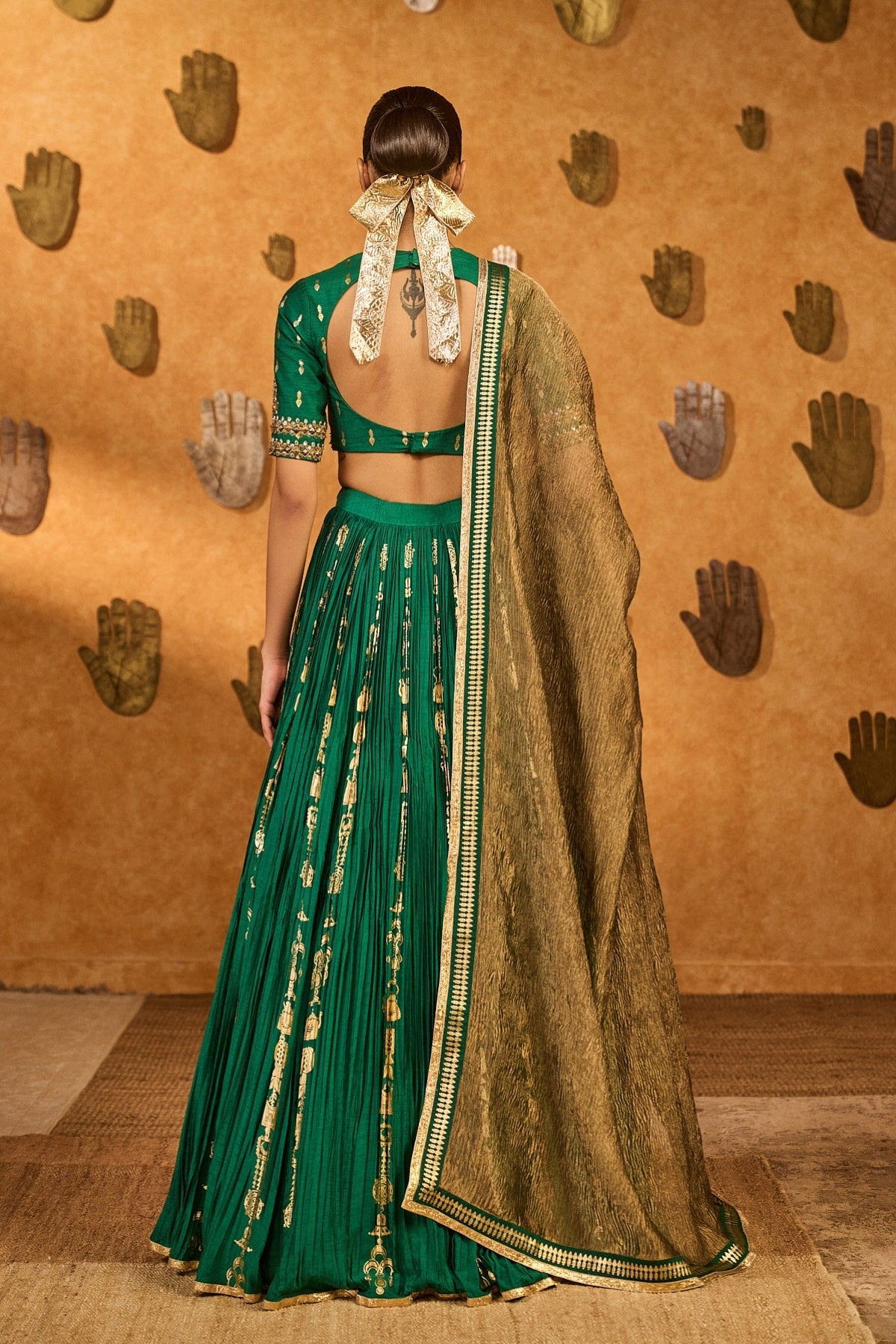 Green Totem Line Lehenga  Set