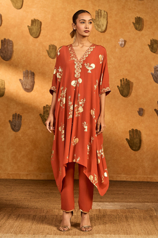 Rust Moon Garden Kurta Set