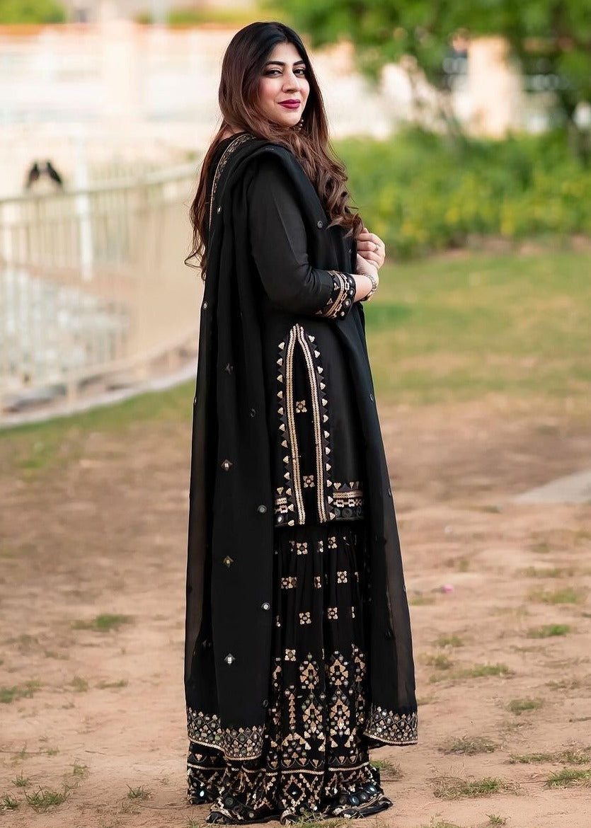 Sanya Hussane in Friya Short Kurta Sharara Set