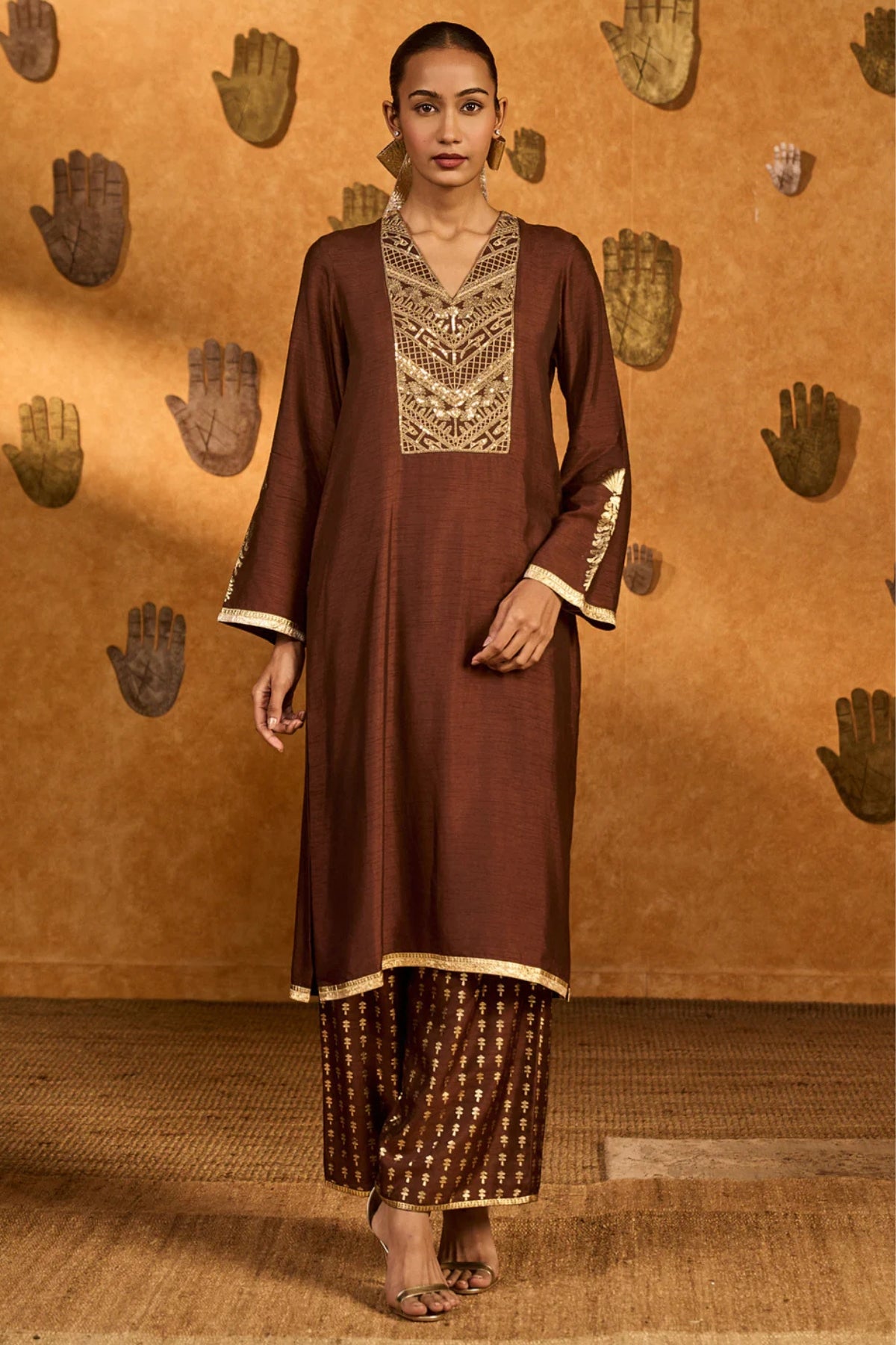 Sepia Cherry Vine Kurta Set