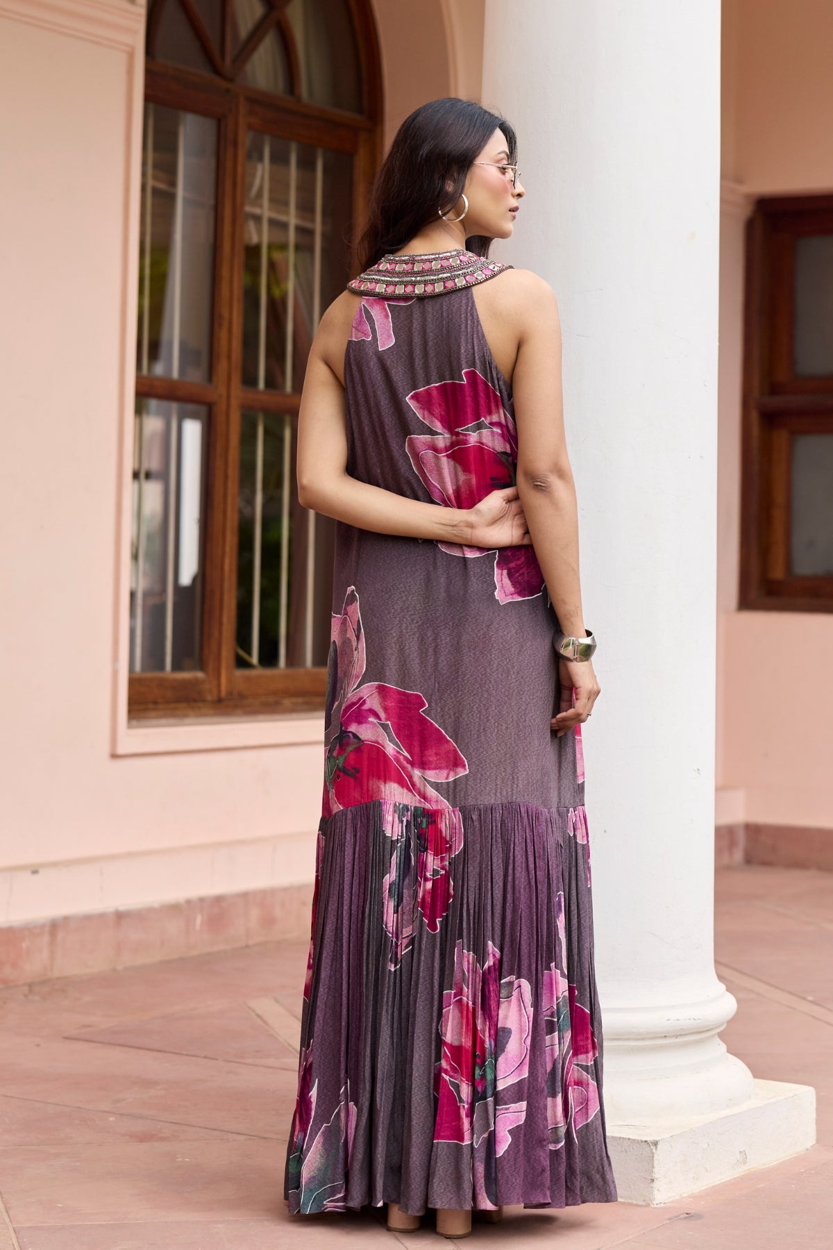 PLUMICIOUS FLORAL SHIRT MAXI DRESS