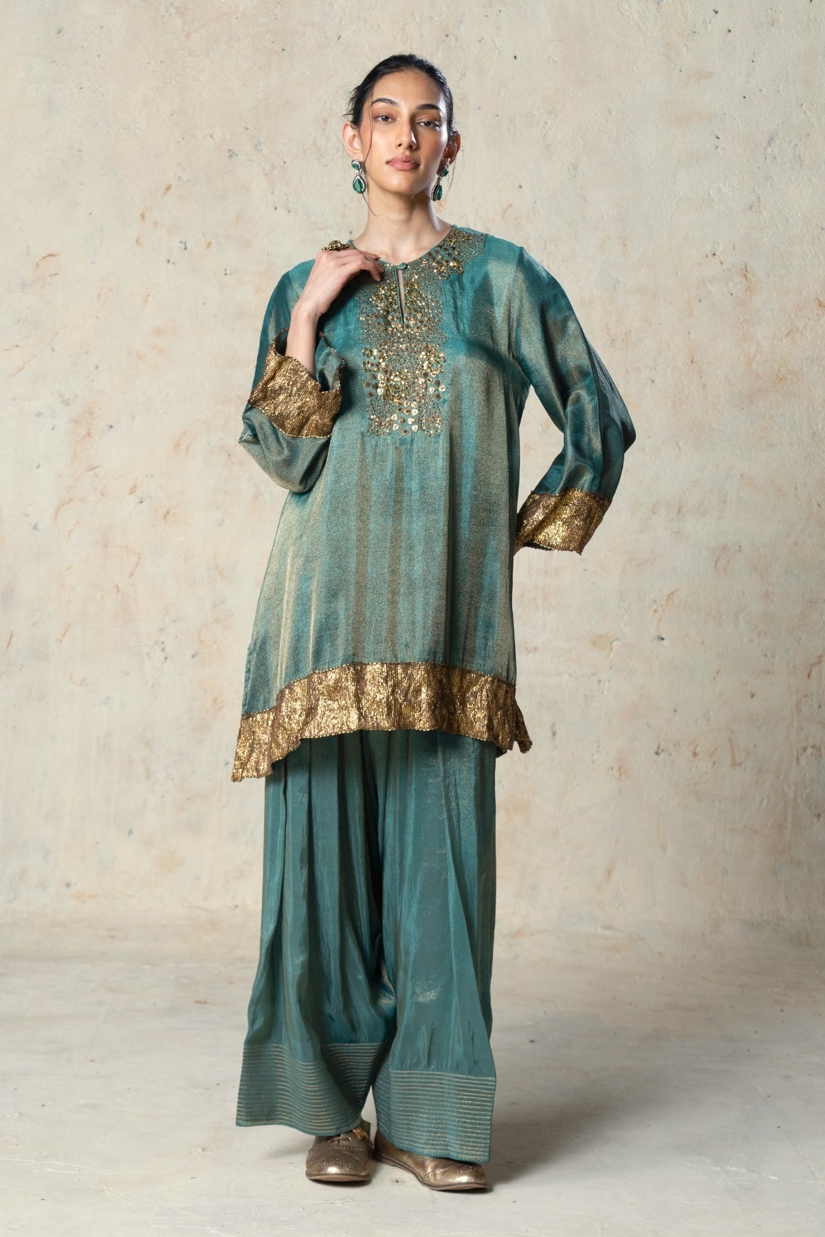 Green Sharara Set