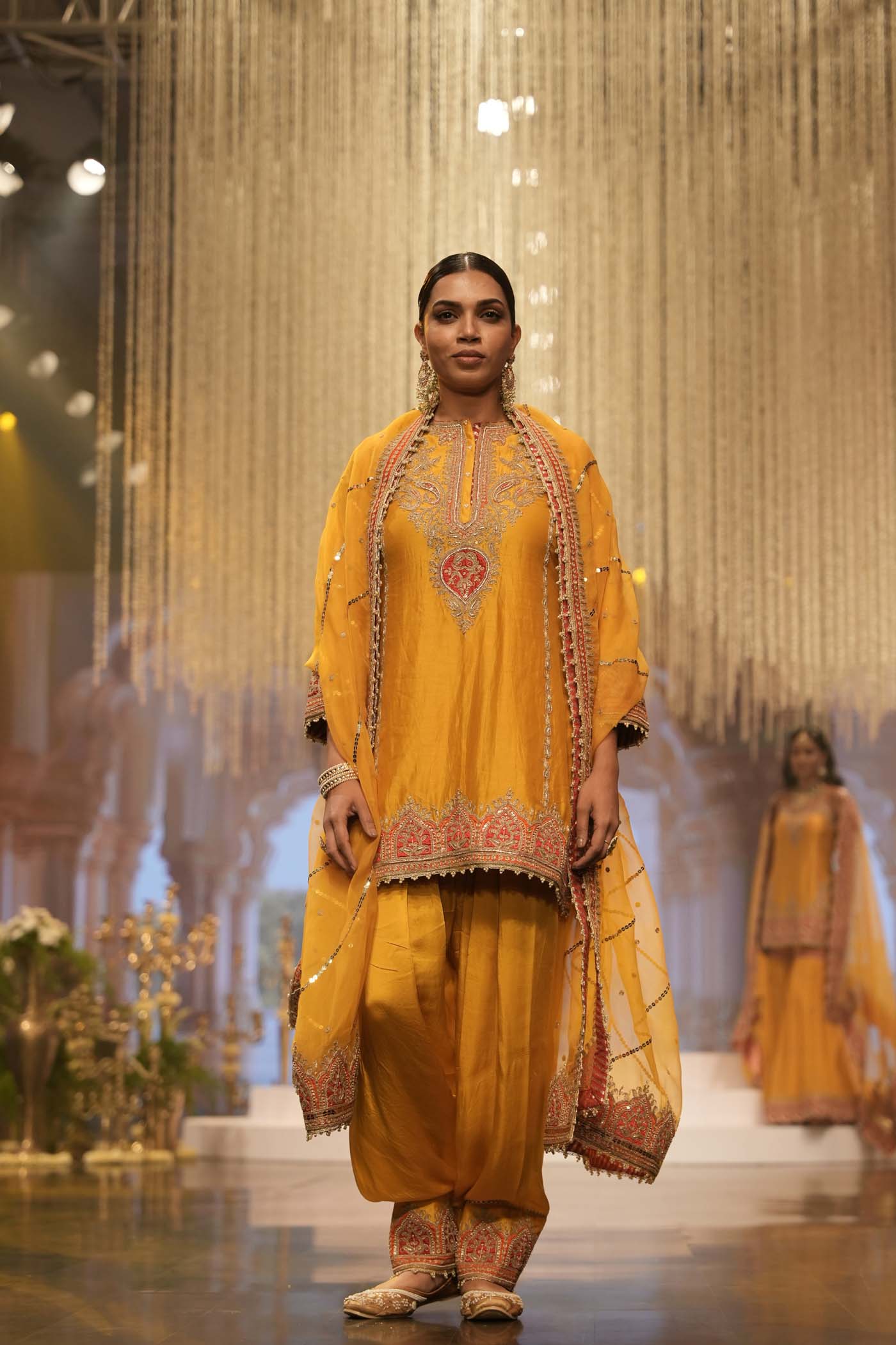 Mirha - Mustard Short Straight Kurta with Salwar