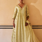 Mint Silk Anarkali Paired With Pants & Dupatta