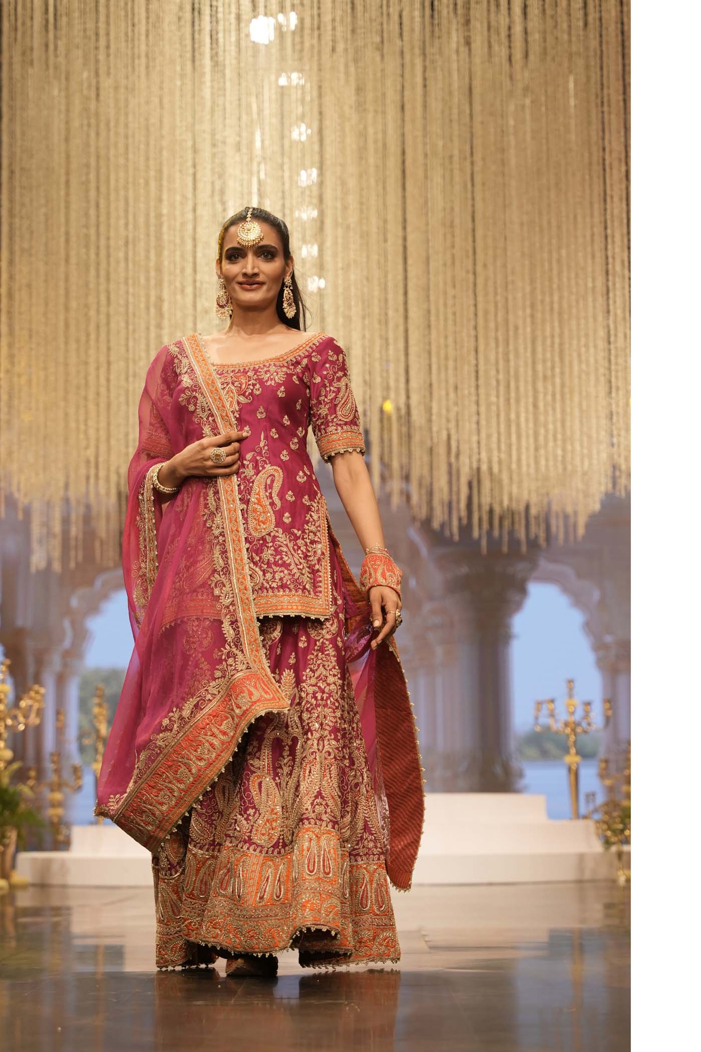 Ishwa - Hotpink Kurta with Sharara