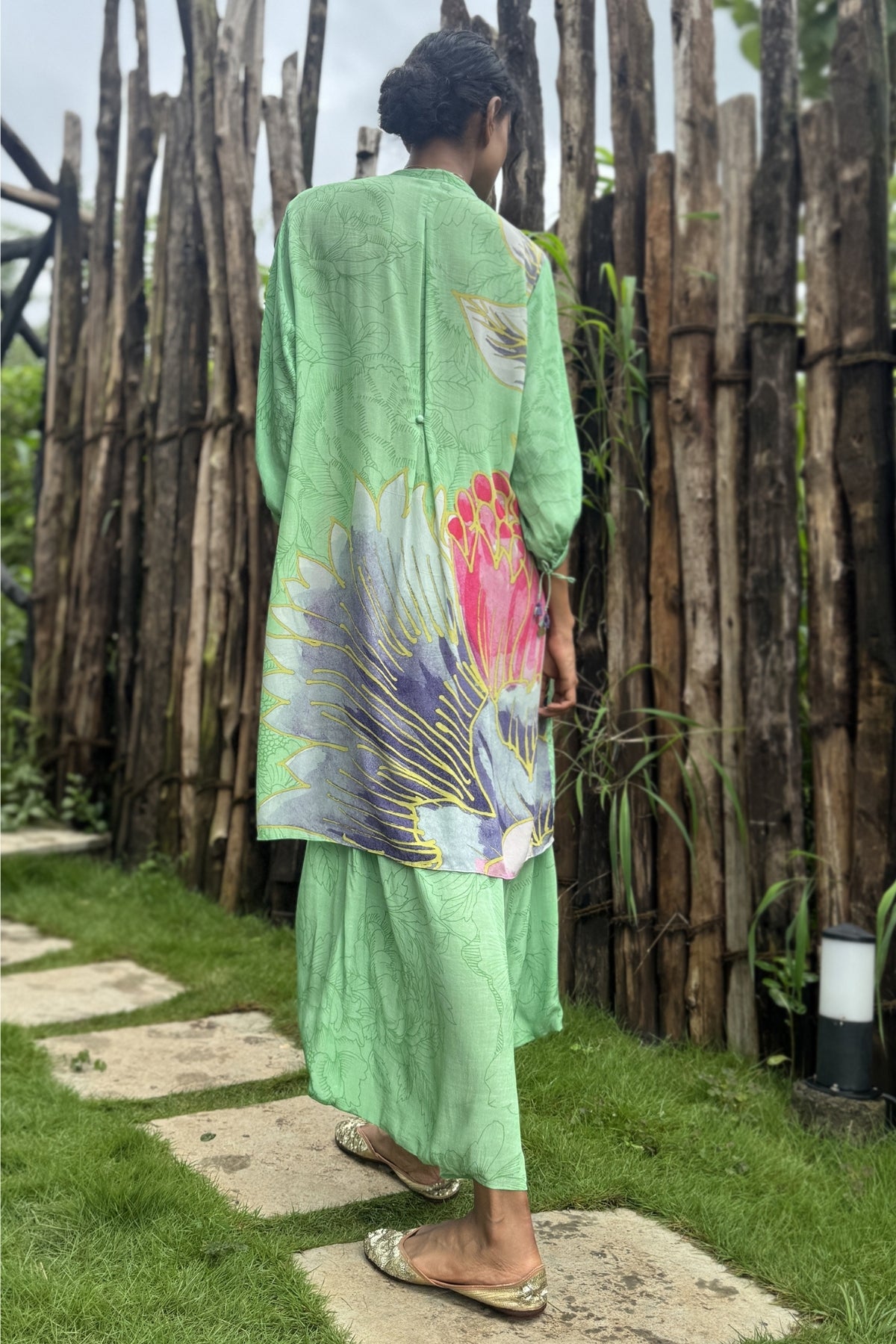 Mint Green Crepe Hand Embroidered Co-Ord Set