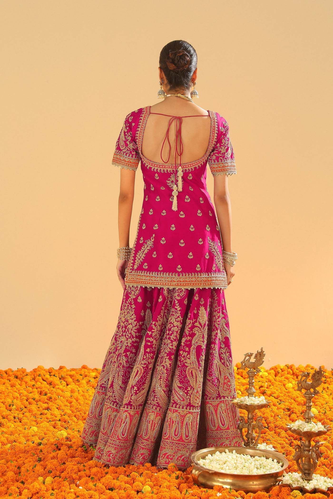Ishwa - Hotpink Kurta with Sharara
