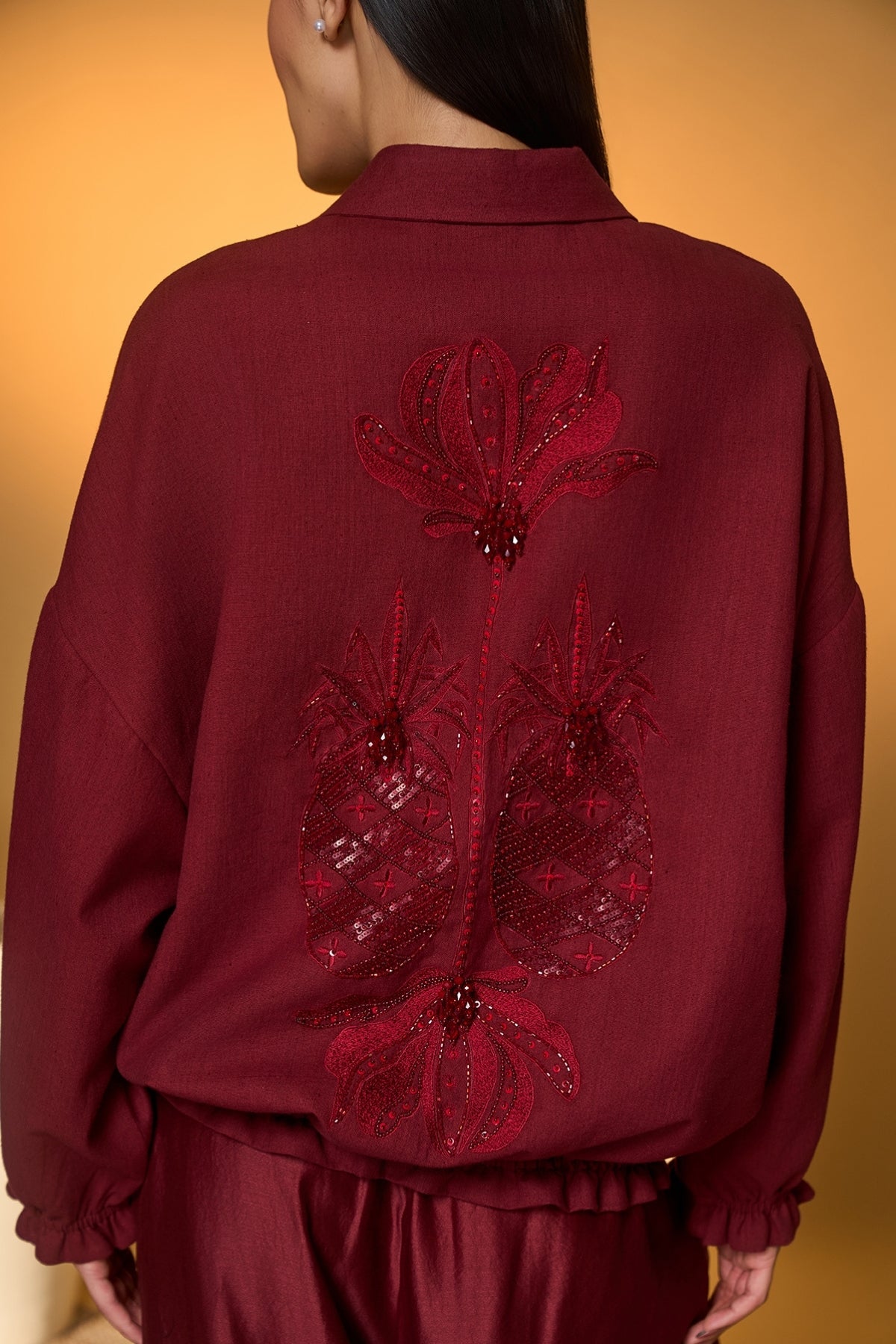 Maroon Lunar Lagoon Skirt Set