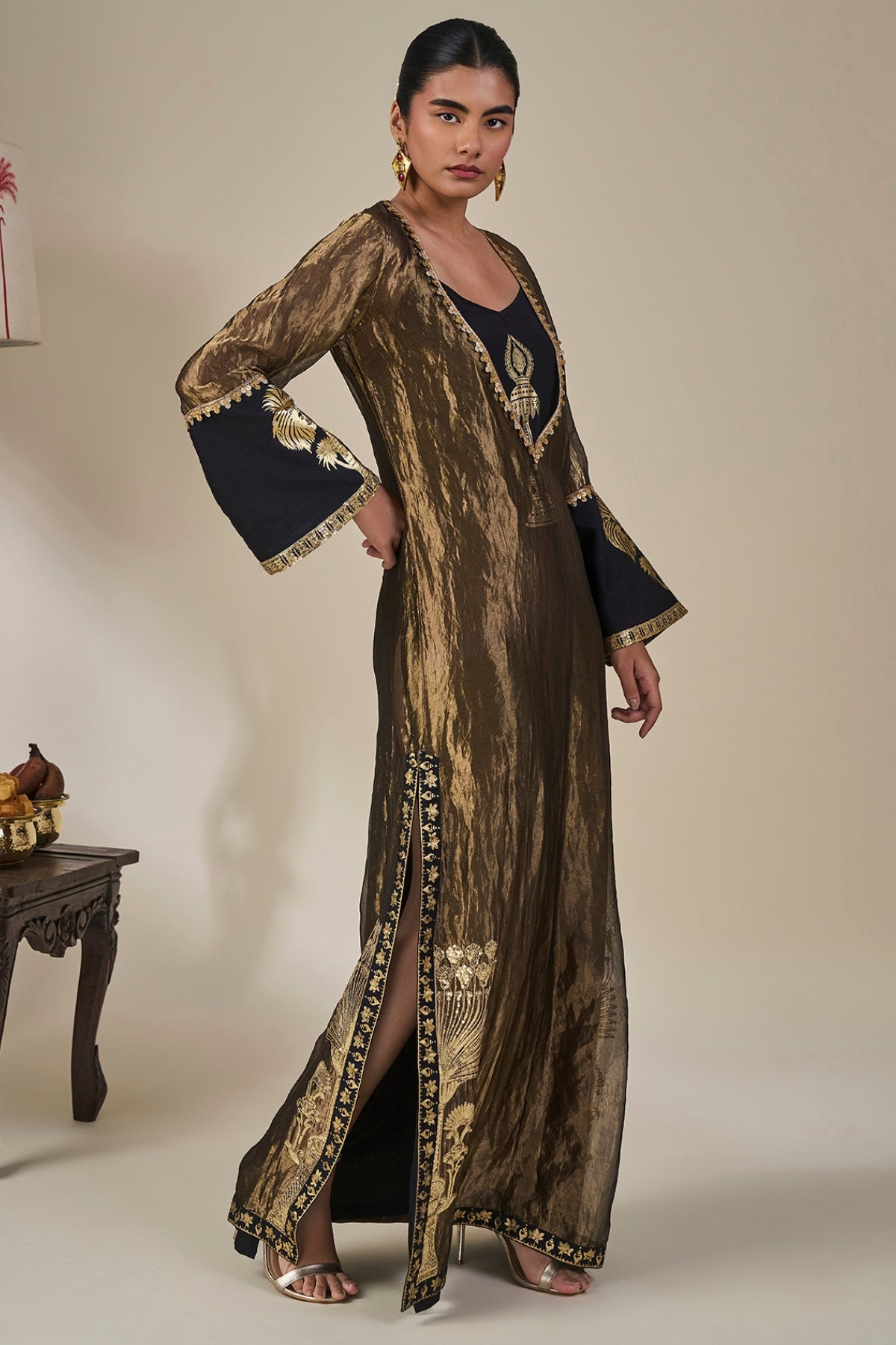 Black Palm Pillar Kaftan