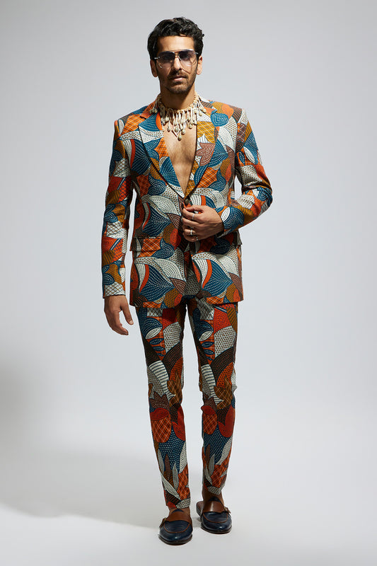 Abstract Blazer With Pants