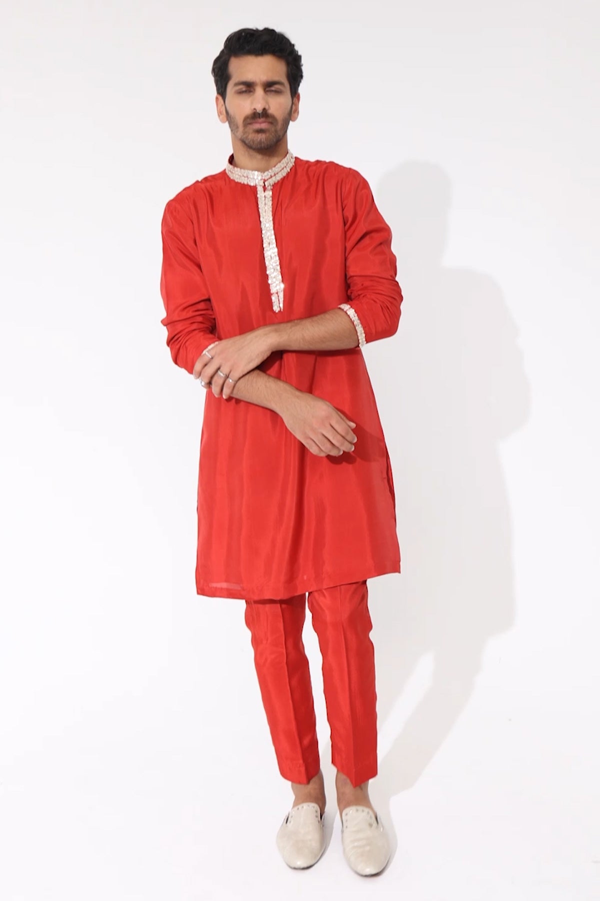 Orange Solid Kurta With Orange Boho Printed Pants