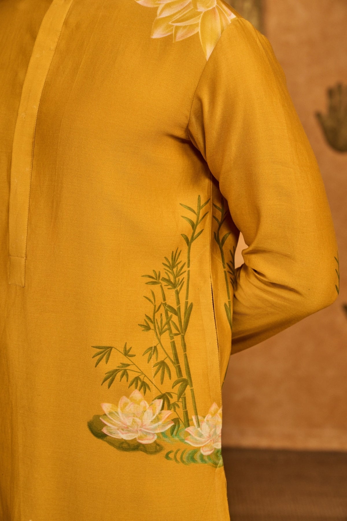 Ochre Bamboo Grove Kurta Set