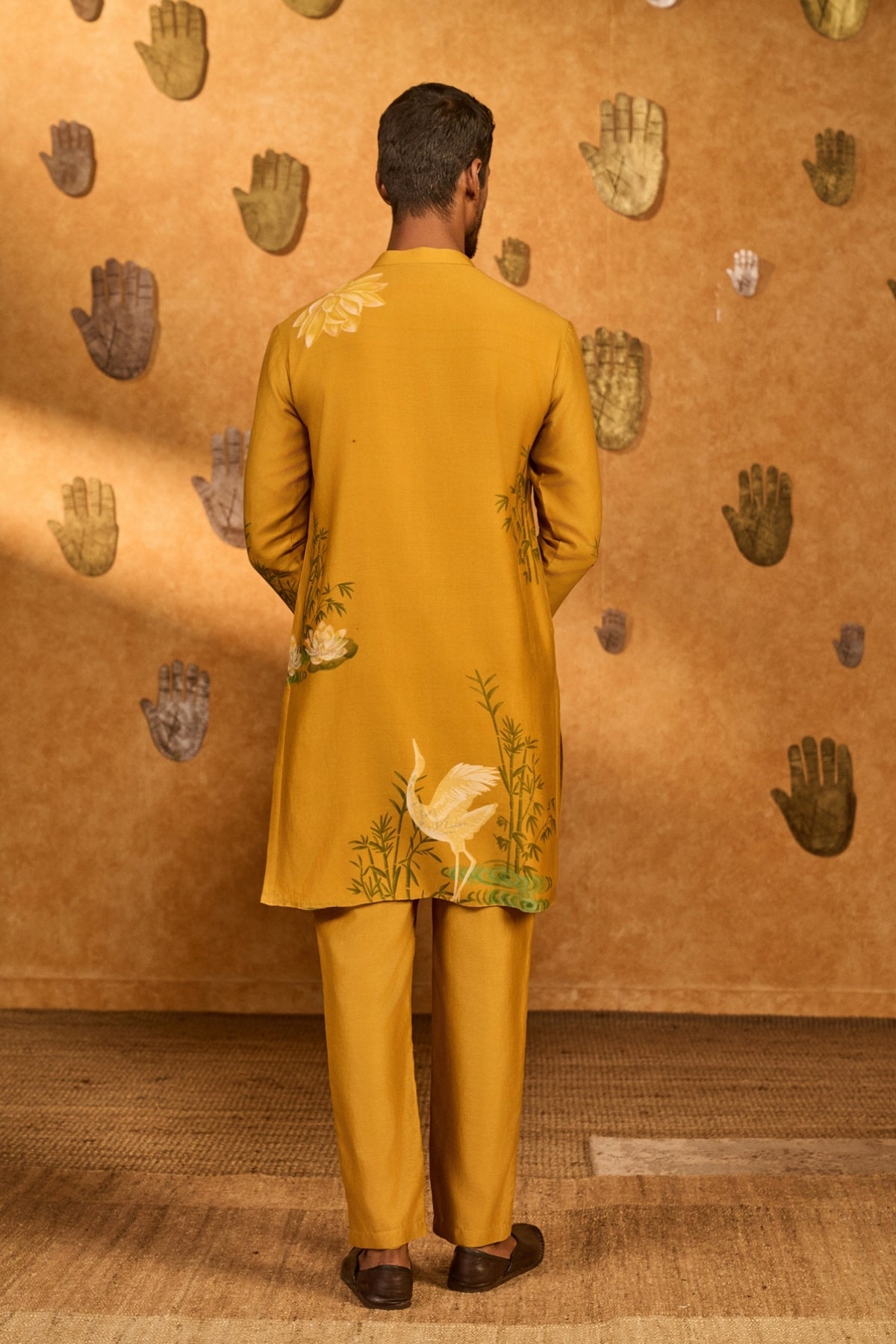 Ochre Bamboo Grove Kurta Set
