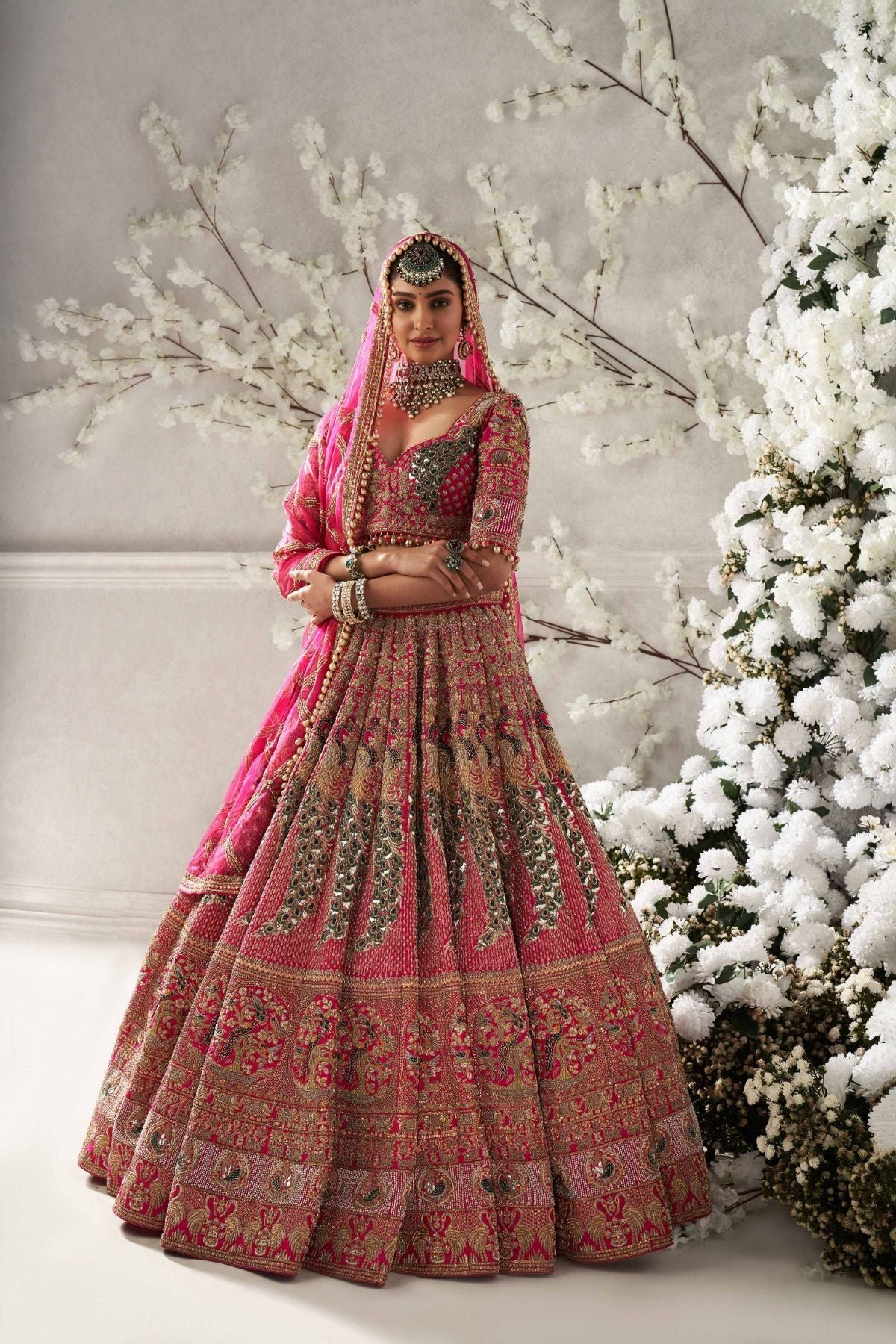 Rani Pink Embroidered Bridal Set