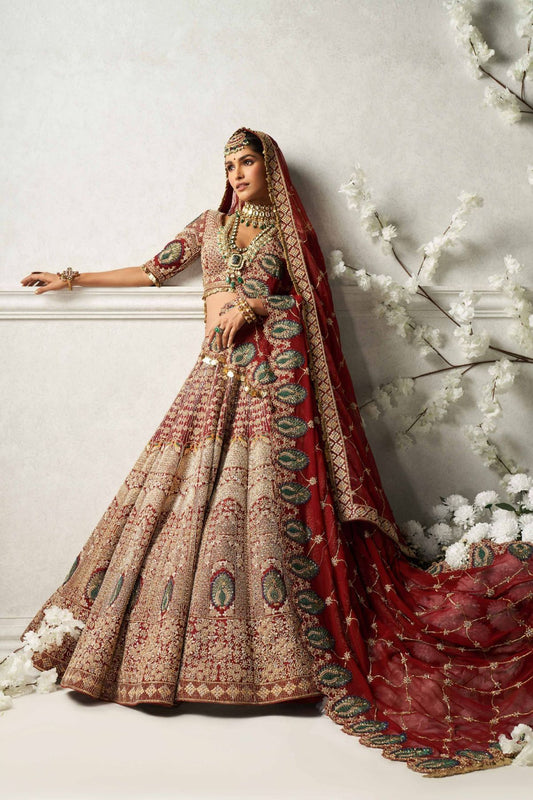 Deep Maroon Bridal Lehenga