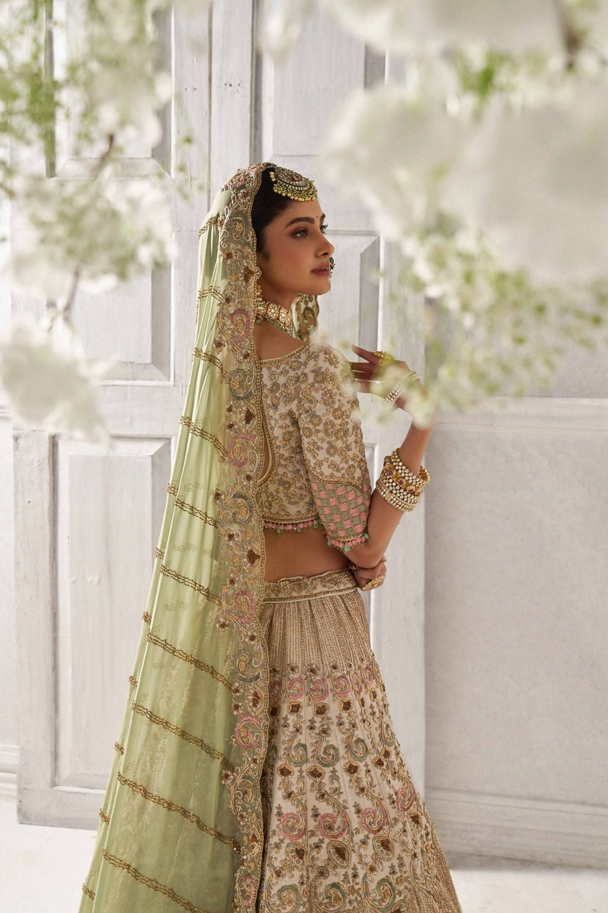 Ivory Hand Embroidered Lehenga Set