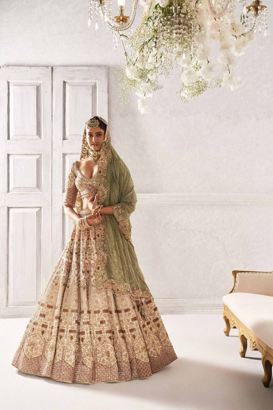 Ivory Hand Embroidered Lehenga Set