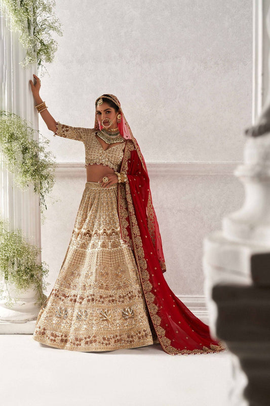 Ivory Hand Embroidered Lehenga Set
