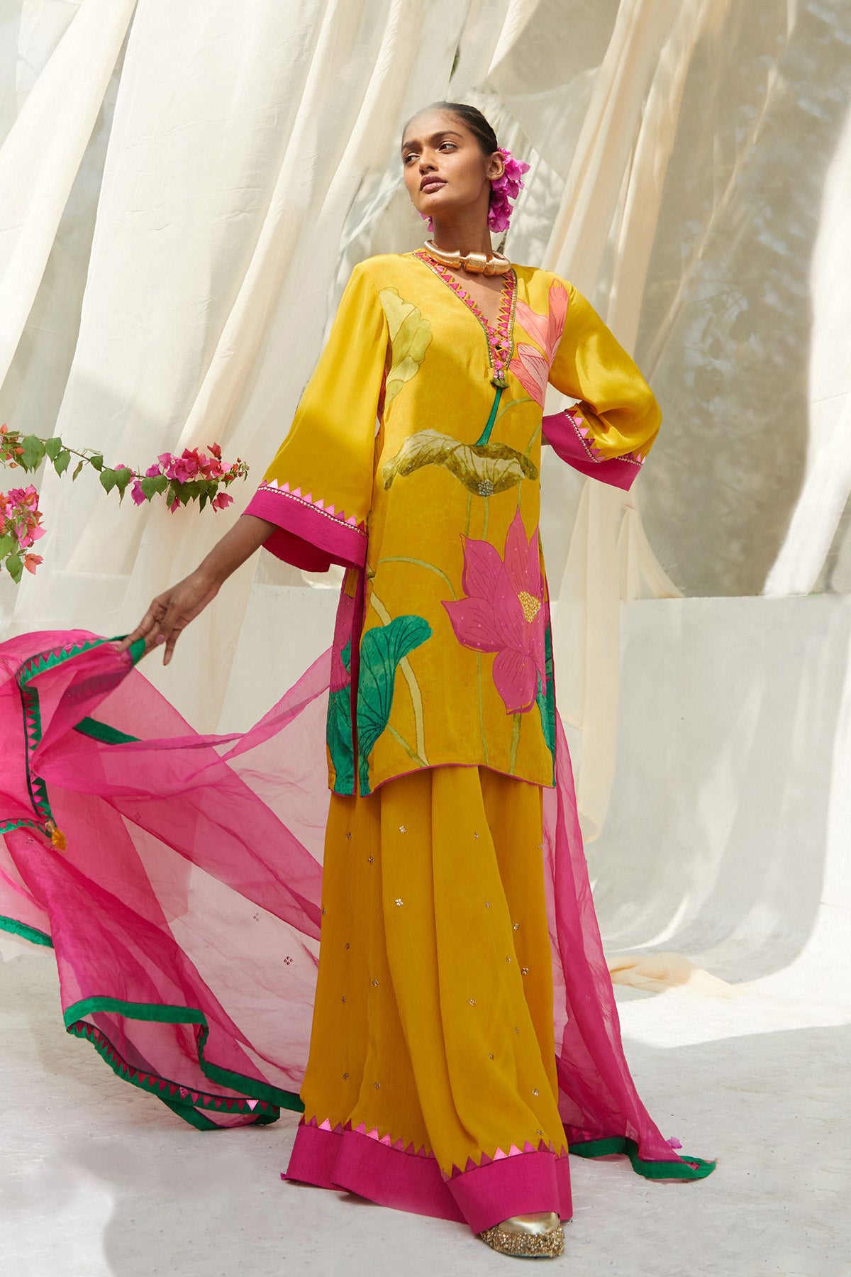 YELLOW SHARARA SET