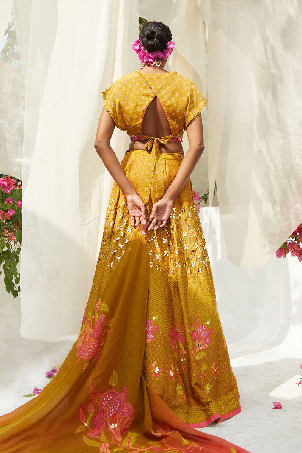 MEHENDI PRINTED LEHENGA SET