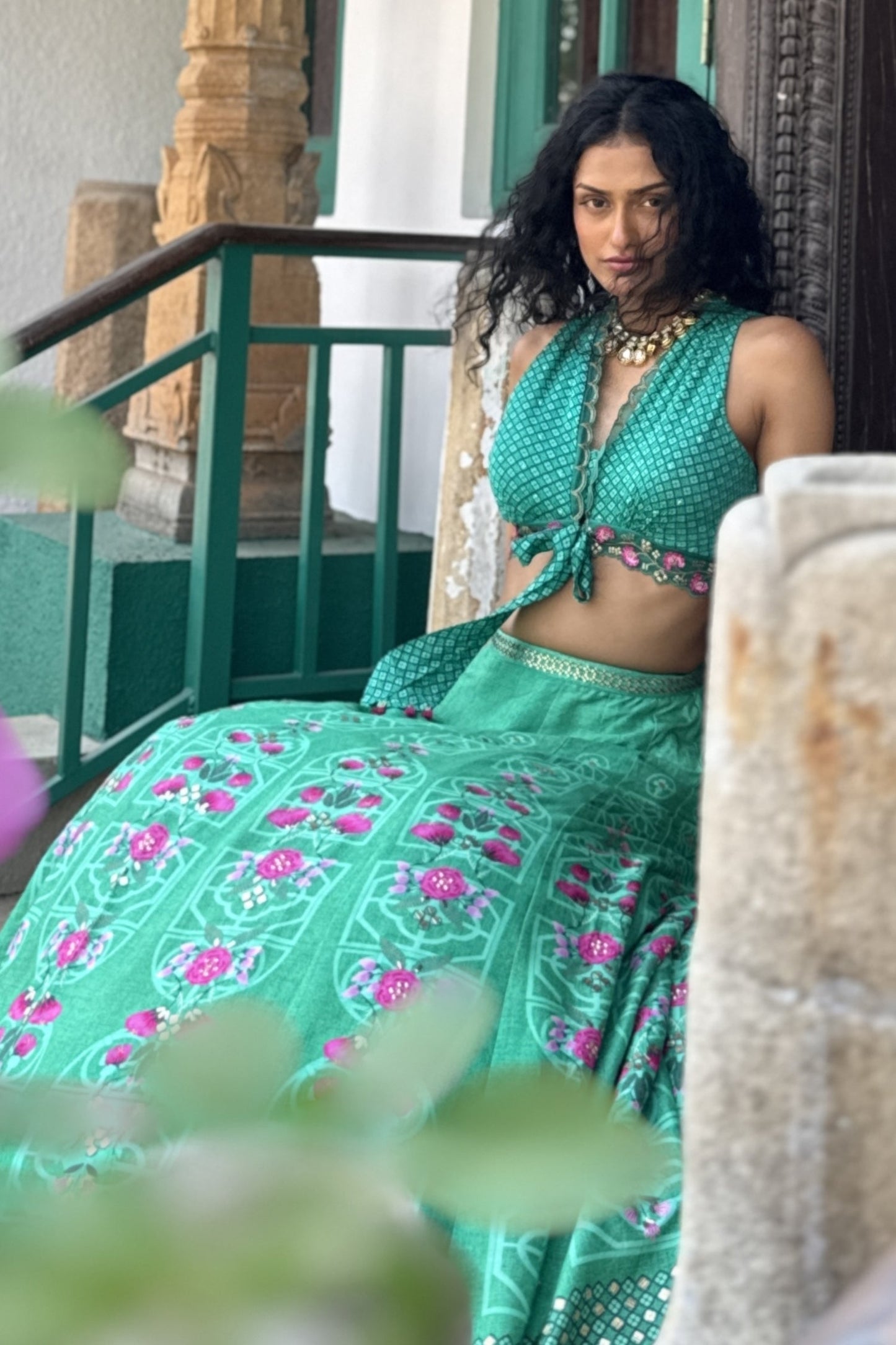 Aqua Lehenga Set