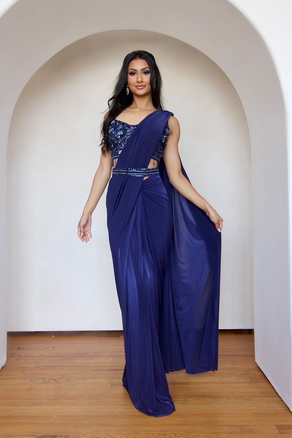 Royal Pre-Draped Lycra Saree