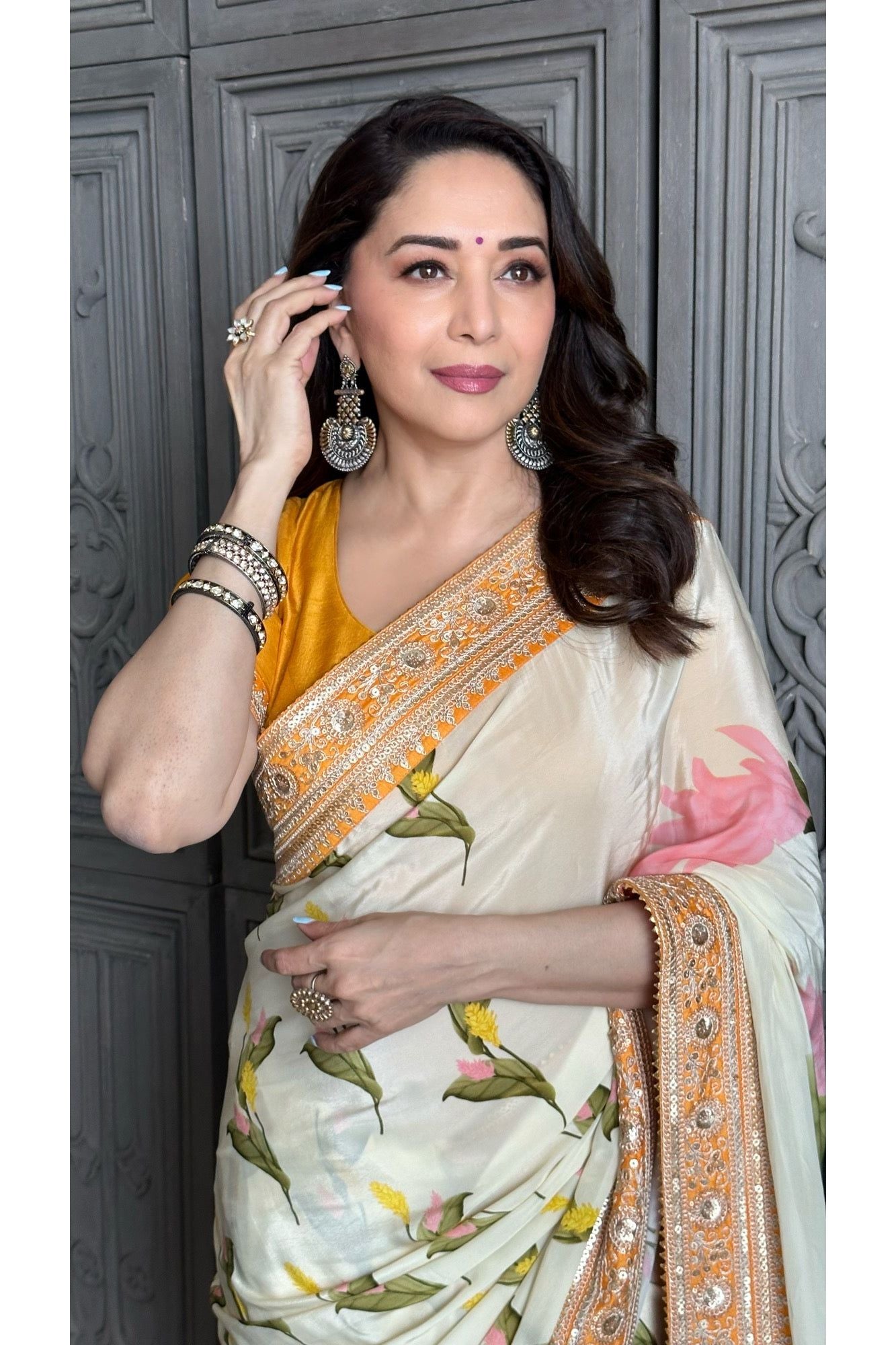 Ivory Floral Fantasy Saree