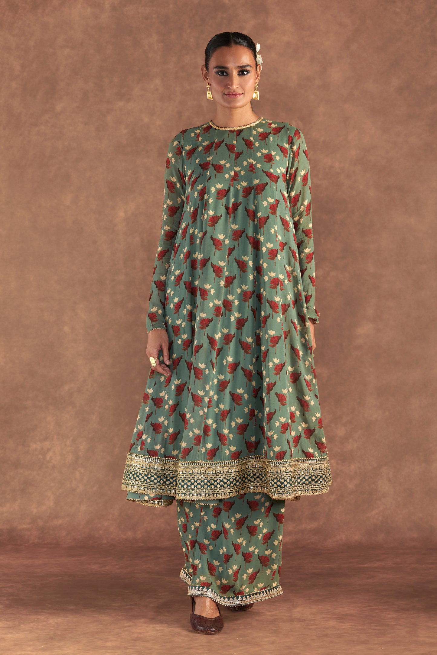 Moss Green Irisbud Culotte Set