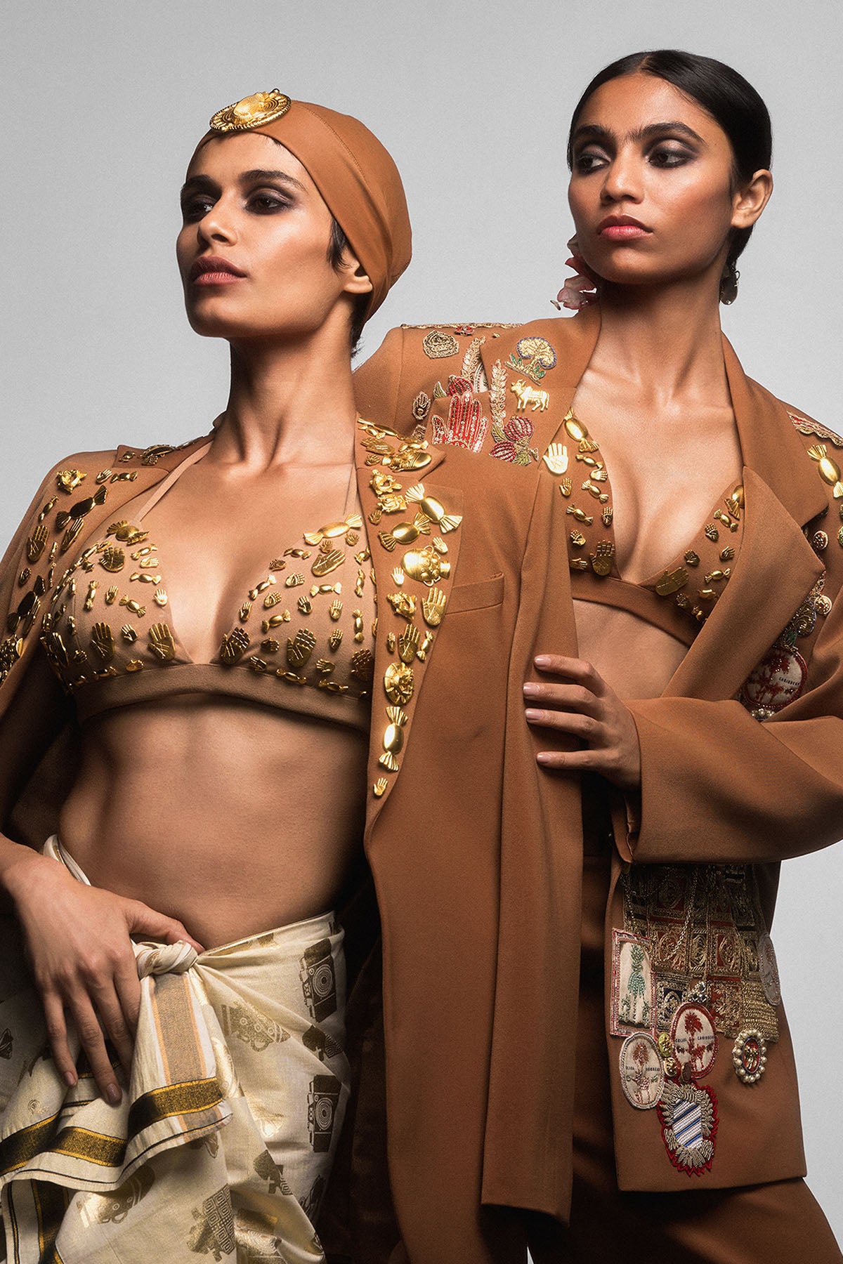 The Tan Trophy Jacket With Bra