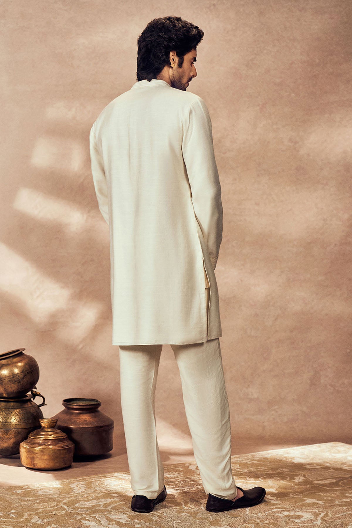 Ivory Palm Blooms Kurta