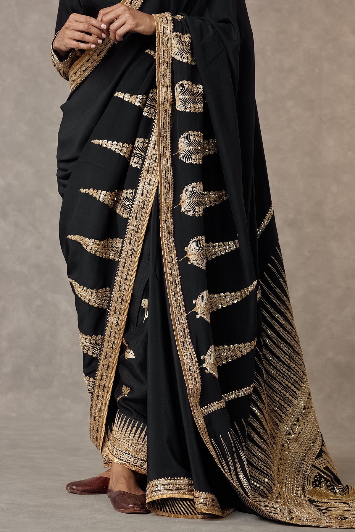 Black 'Son-Patti' Saree