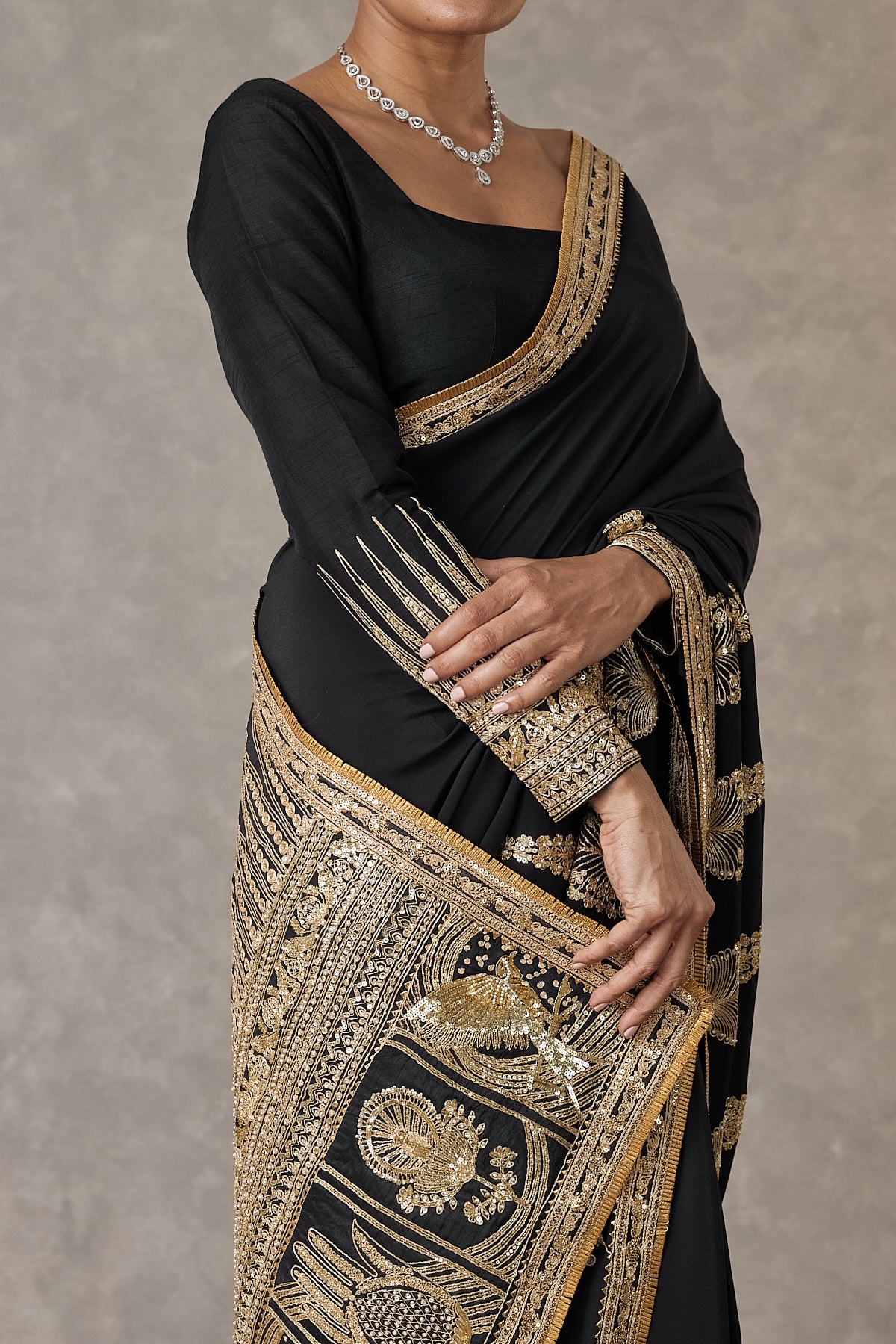 Black 'Son-Patti' Saree
