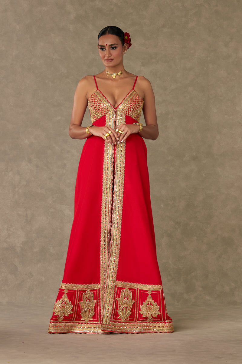 Red Haathphool Palazzo Set