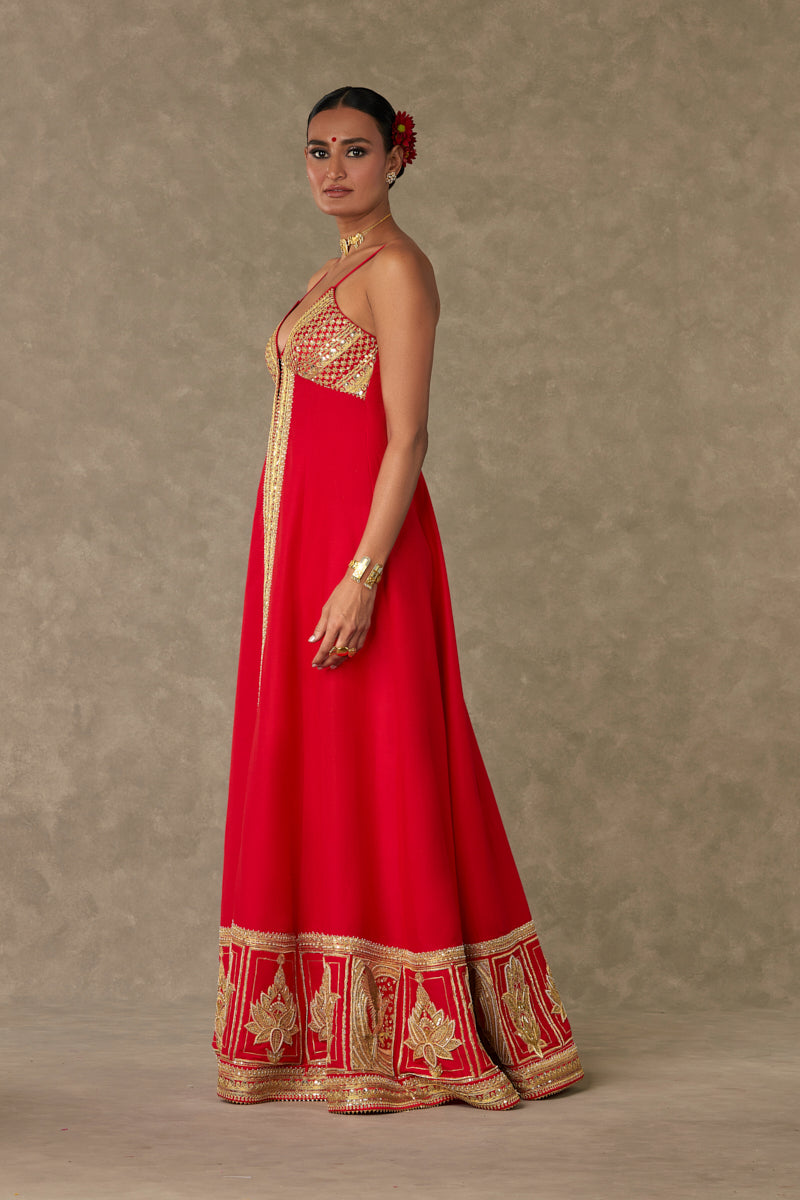 Red Haathphool Palazzo Set