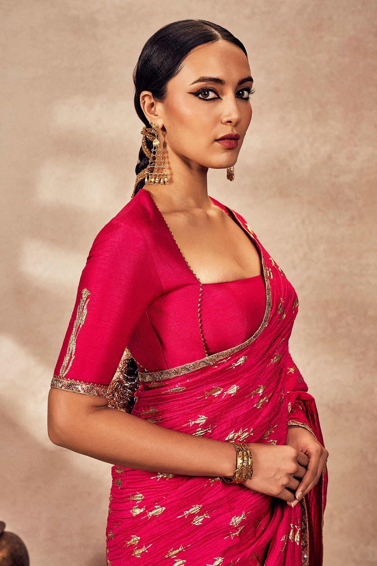 Pink Whispering Lily Crush Saree