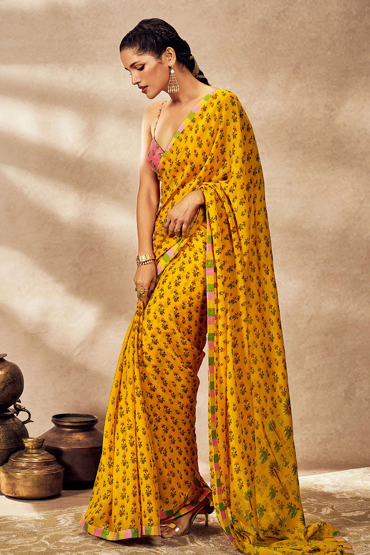 Yellow Pixie Dust Saree