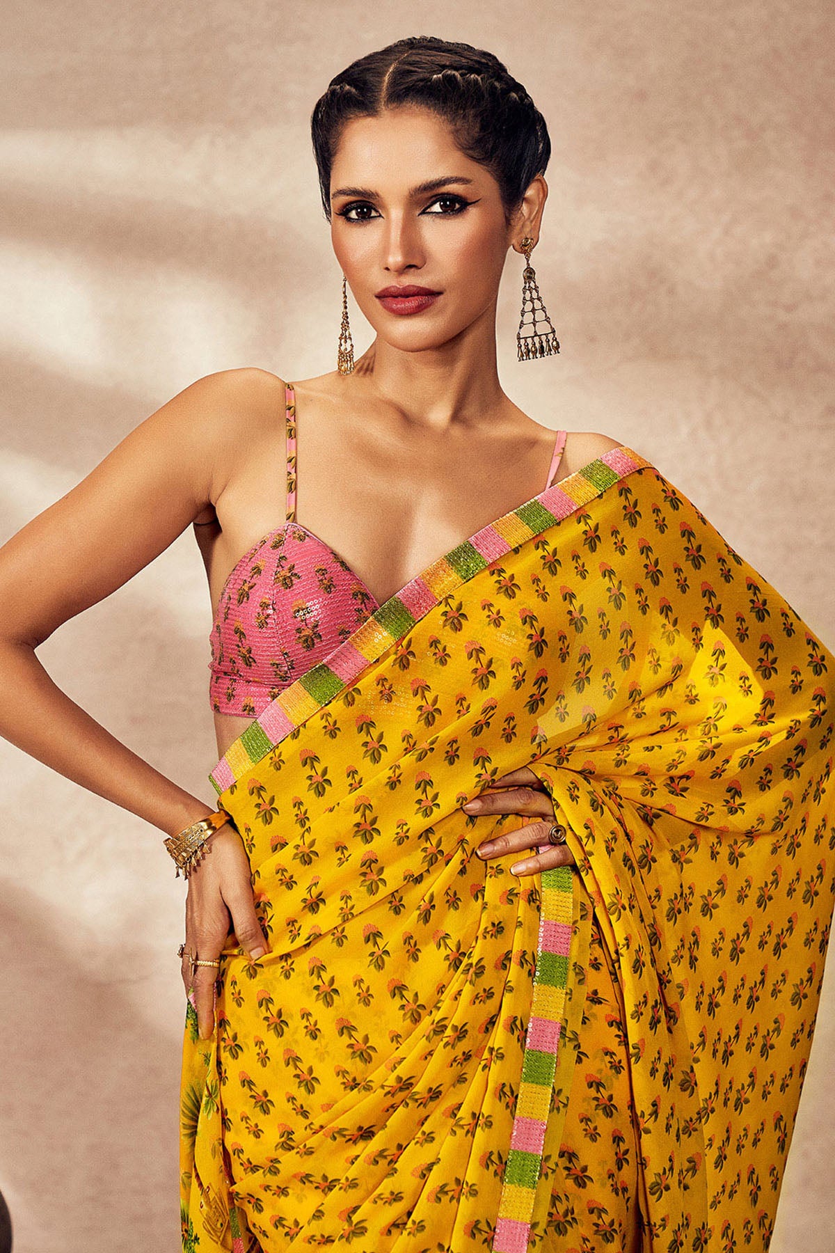 Yellow Pixie Dust Saree