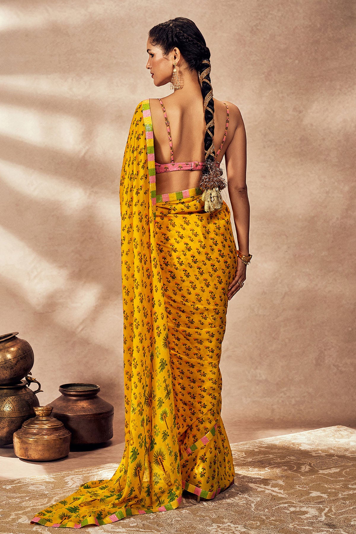 Yellow Pixie Dust Saree