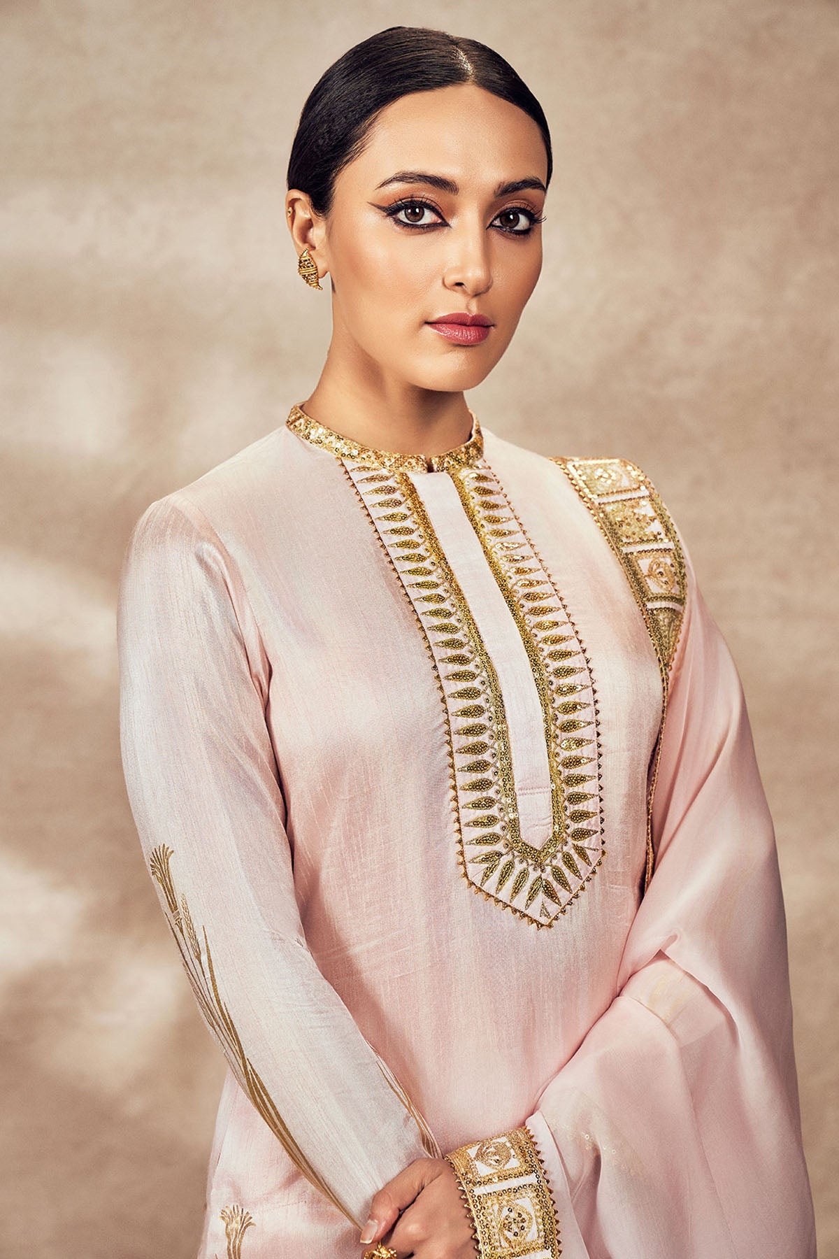 Baby Pink Whispering Lily Sharara Set