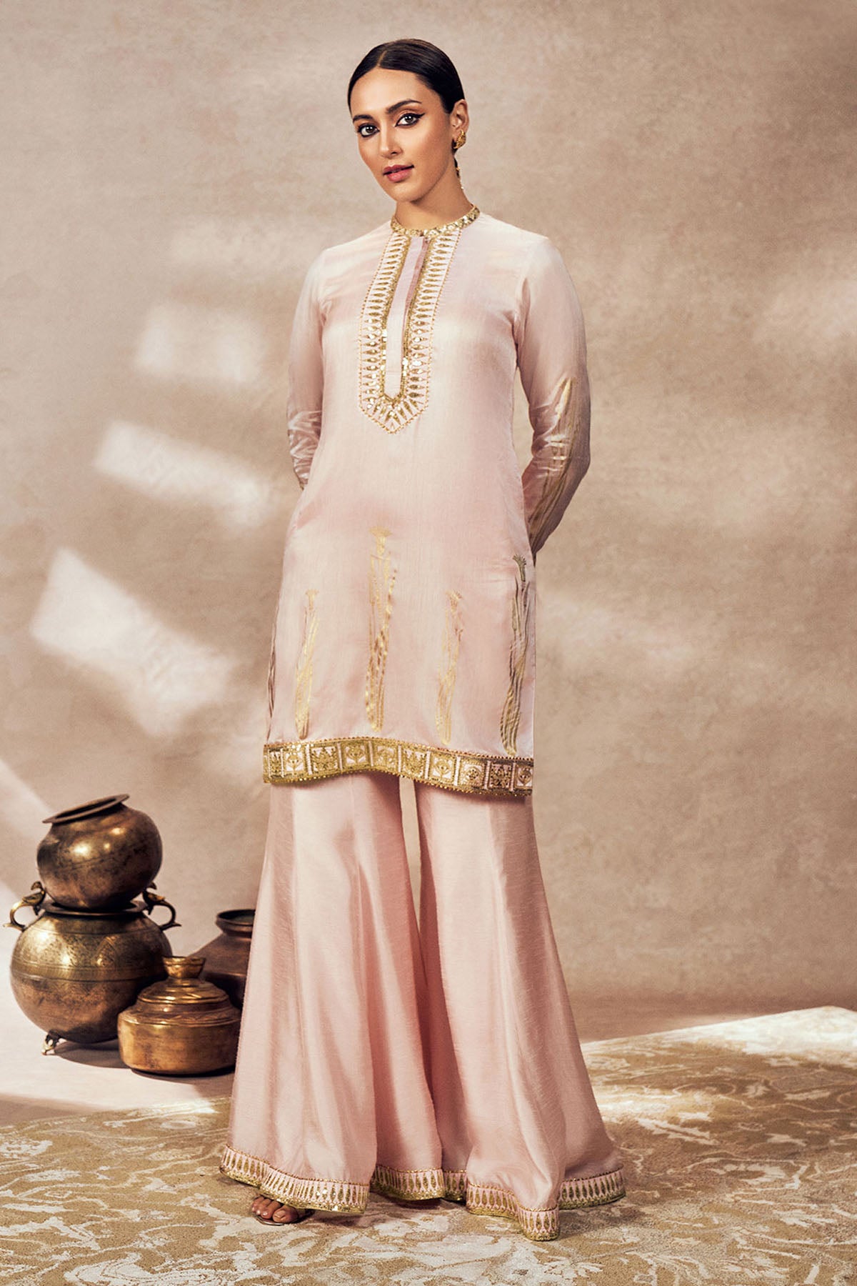 Baby Pink Whispering Lily Sharara Set